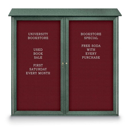United Visual Products Indoor Enclosed Combo Board, 48"x36", Satin Frame/Black Porc & Keylime UVCB4836-BLKPORC-KEYLIME